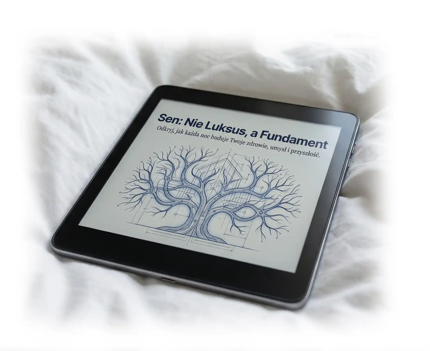 Darmowy e-book o zdrowym śnie "Sen: Nie Luksus, a Fundament" dodawany do każdej poduszki ergonomicznej ErgoSen.